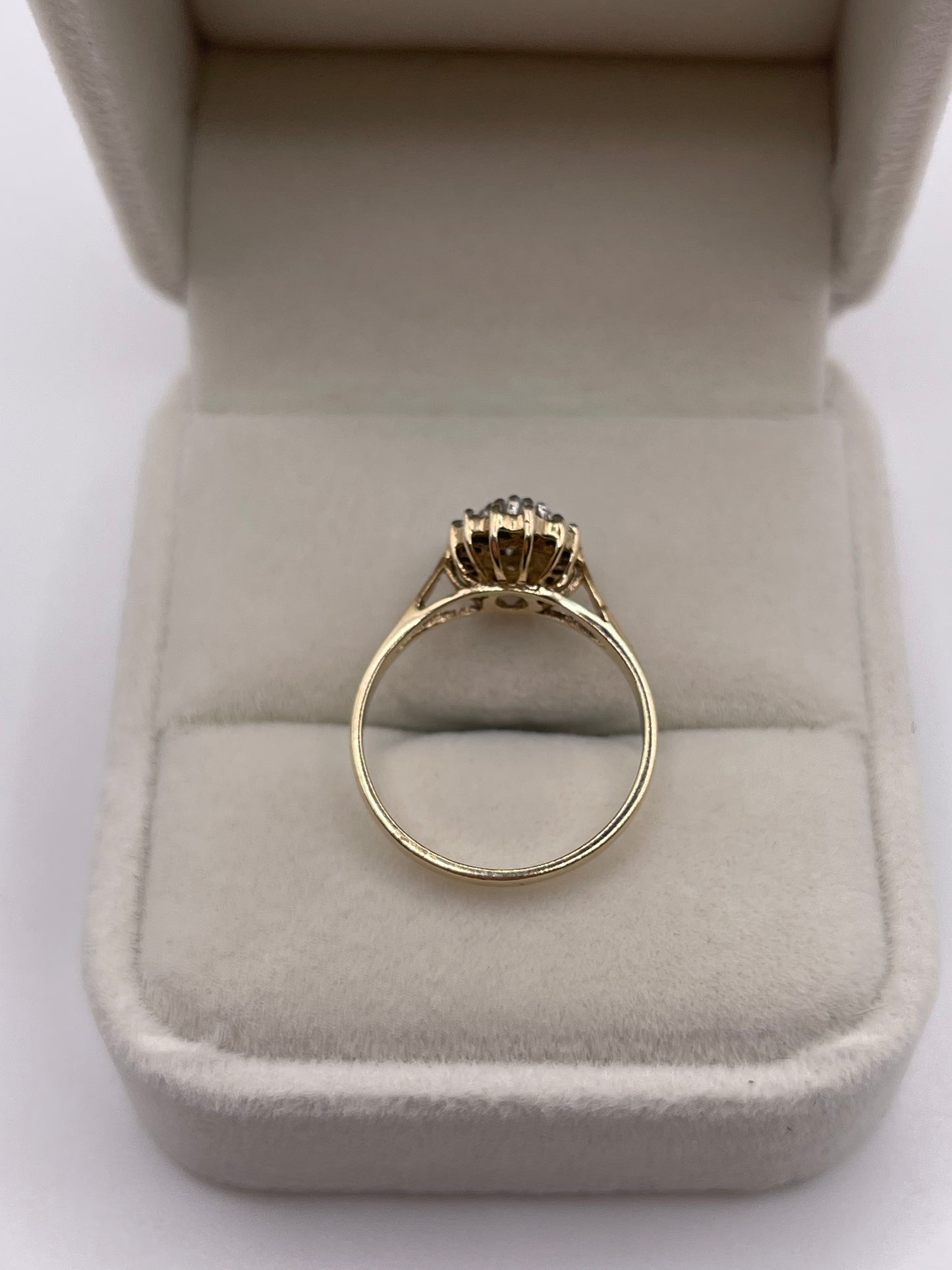 9ct gold opal and cz ring