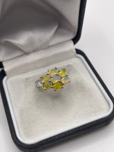 Load image into Gallery viewer, Silver opal cluster ring
