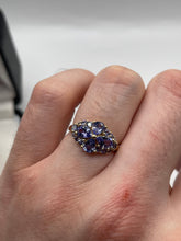 Load image into Gallery viewer, 9ct gold tanzanite cluster ring

