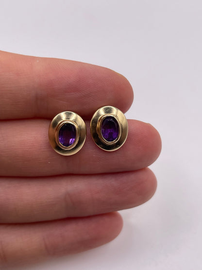 9ct gold amethyst earrings