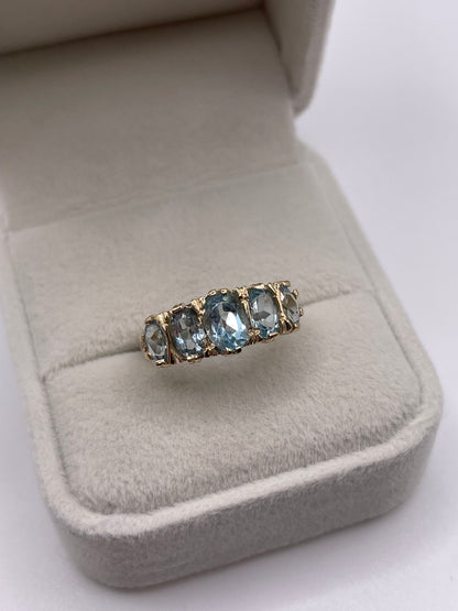 9ct gold blue topaz ring