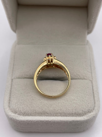 14ct gold ruby and diamond ring