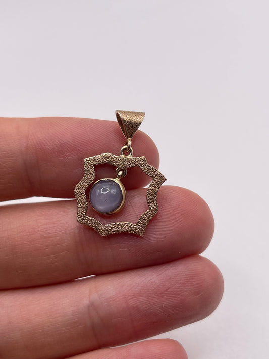 9ct rose gold star sapphire pendant