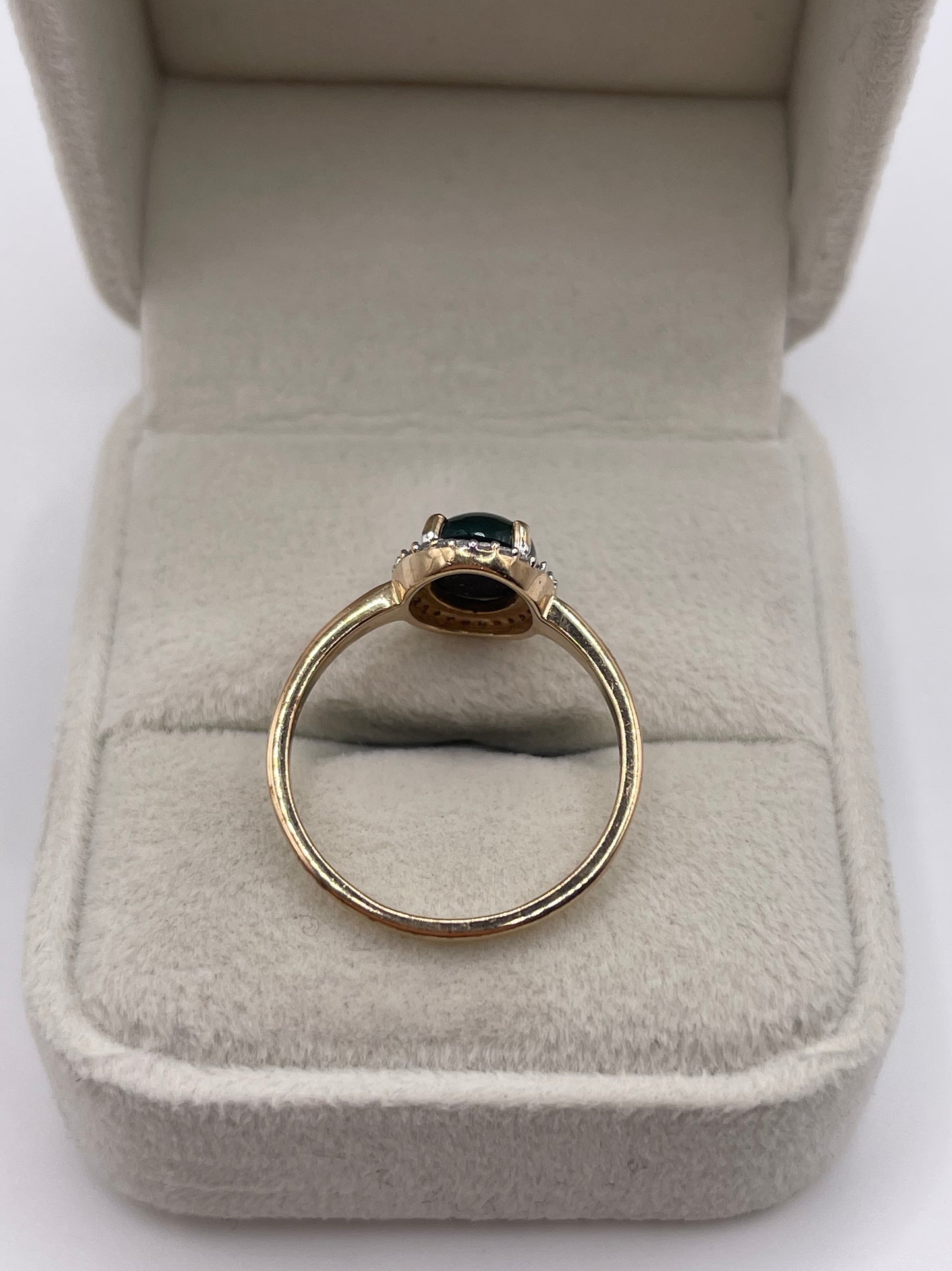 9ct gold opal and zircon ring