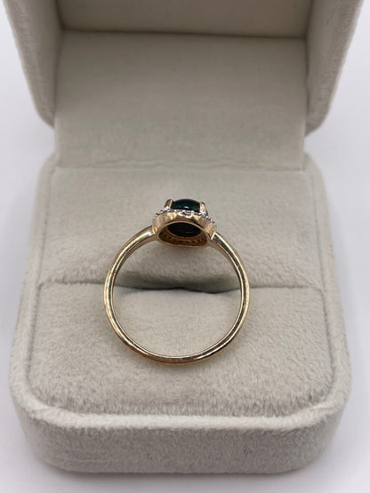 9ct gold opal and zircon ring