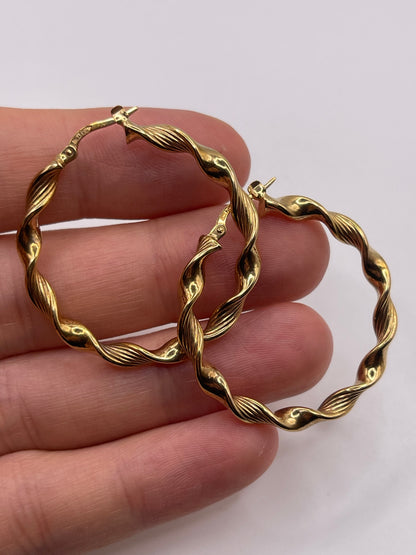 9ct gold creole earrings