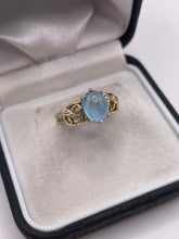 Load image into Gallery viewer, 9ct gold cabochon topaz and diamond ring
