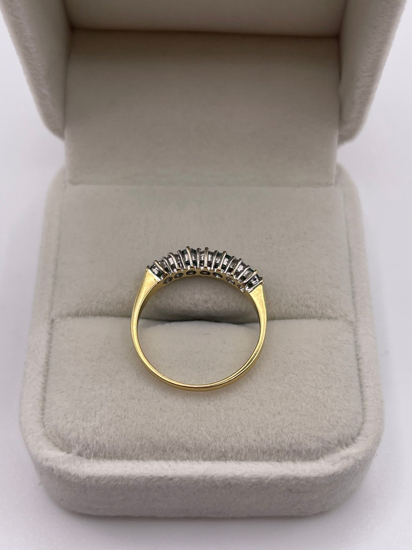 18ct gold emerald and diamond ring