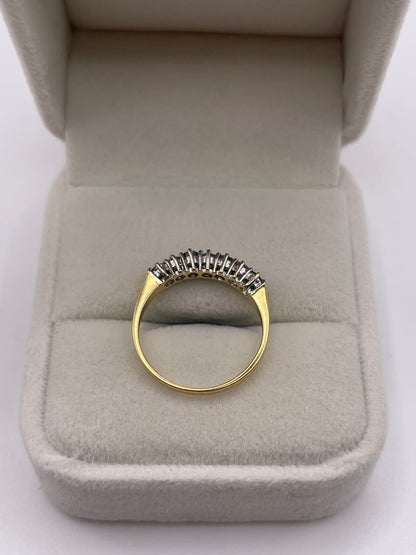 18ct gold emerald and diamond ring