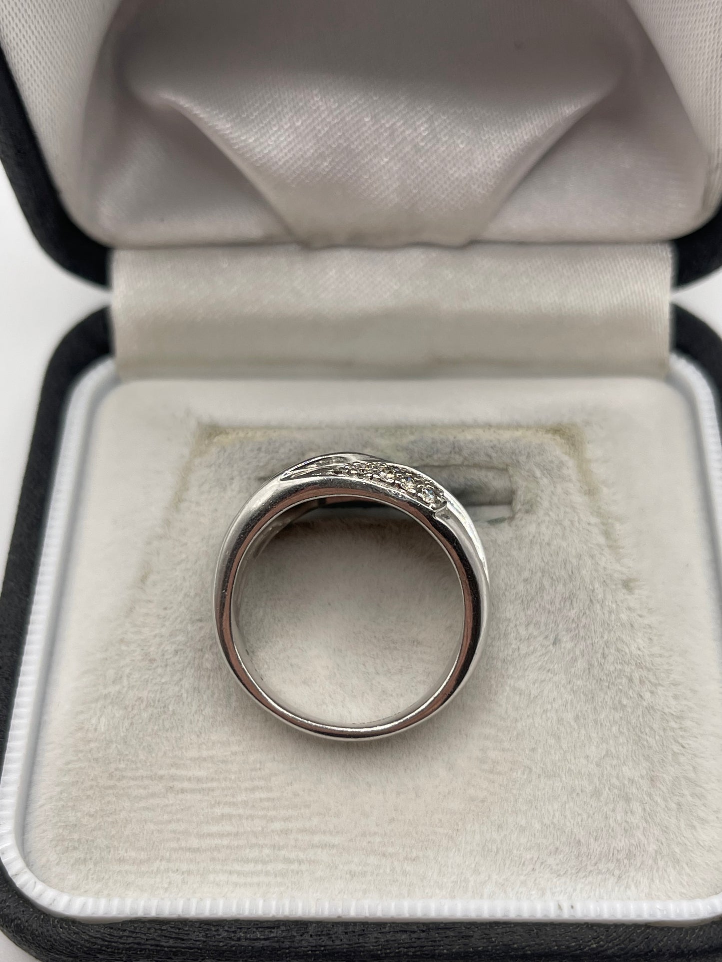 9ct white gold 74 point diamond cluster ring
