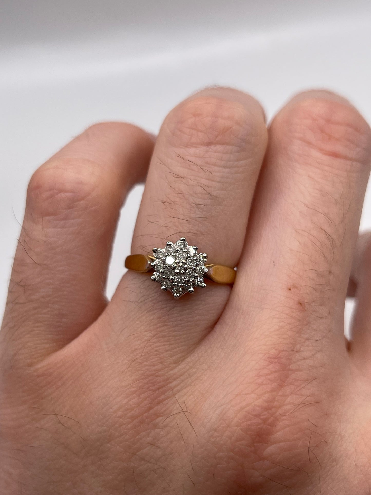 18ct gold diamond cluster ring