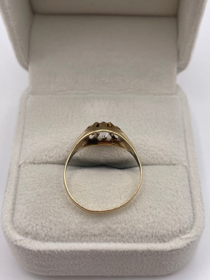 9ct gold cz gypsy ring