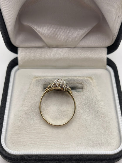 9ct gold opal and diamond ring