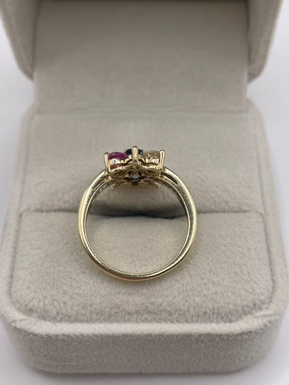 9ct gold sapphire and diamond ring
