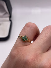 Load image into Gallery viewer, 9ct gold emerald cluster ring
