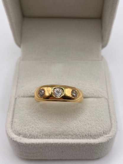 18ct gold diamond gypsy ring