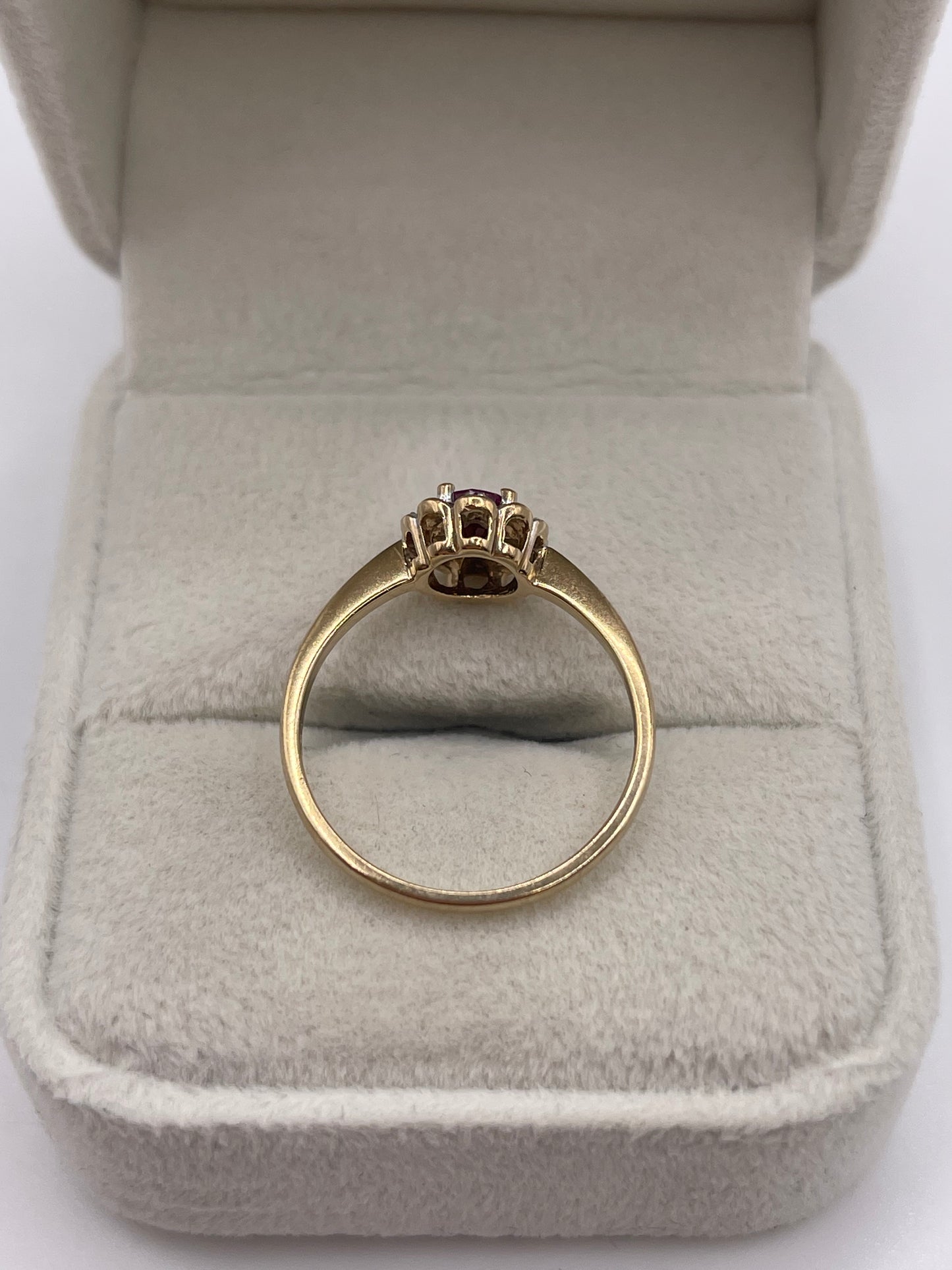 9ct gold ruby and diamond ring