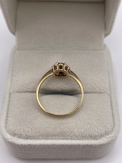 9ct gold ruby and diamond ring