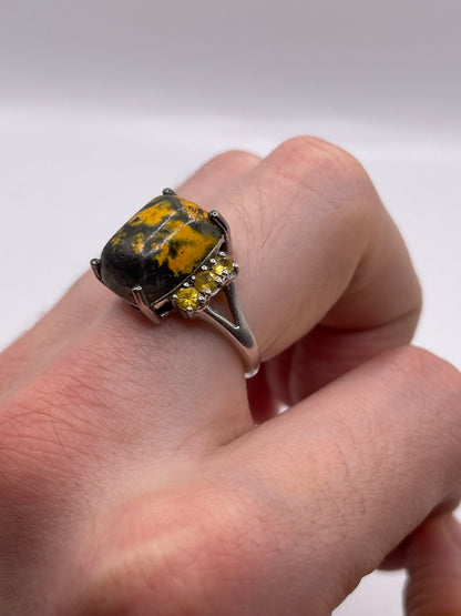 Silver gemstone ring