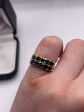 Load image into Gallery viewer, 9ct gold sapphire cluster ring
