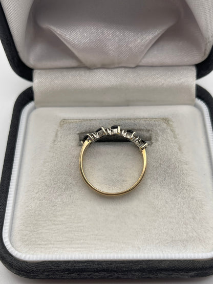 9ct gold sapphire and diamond ring