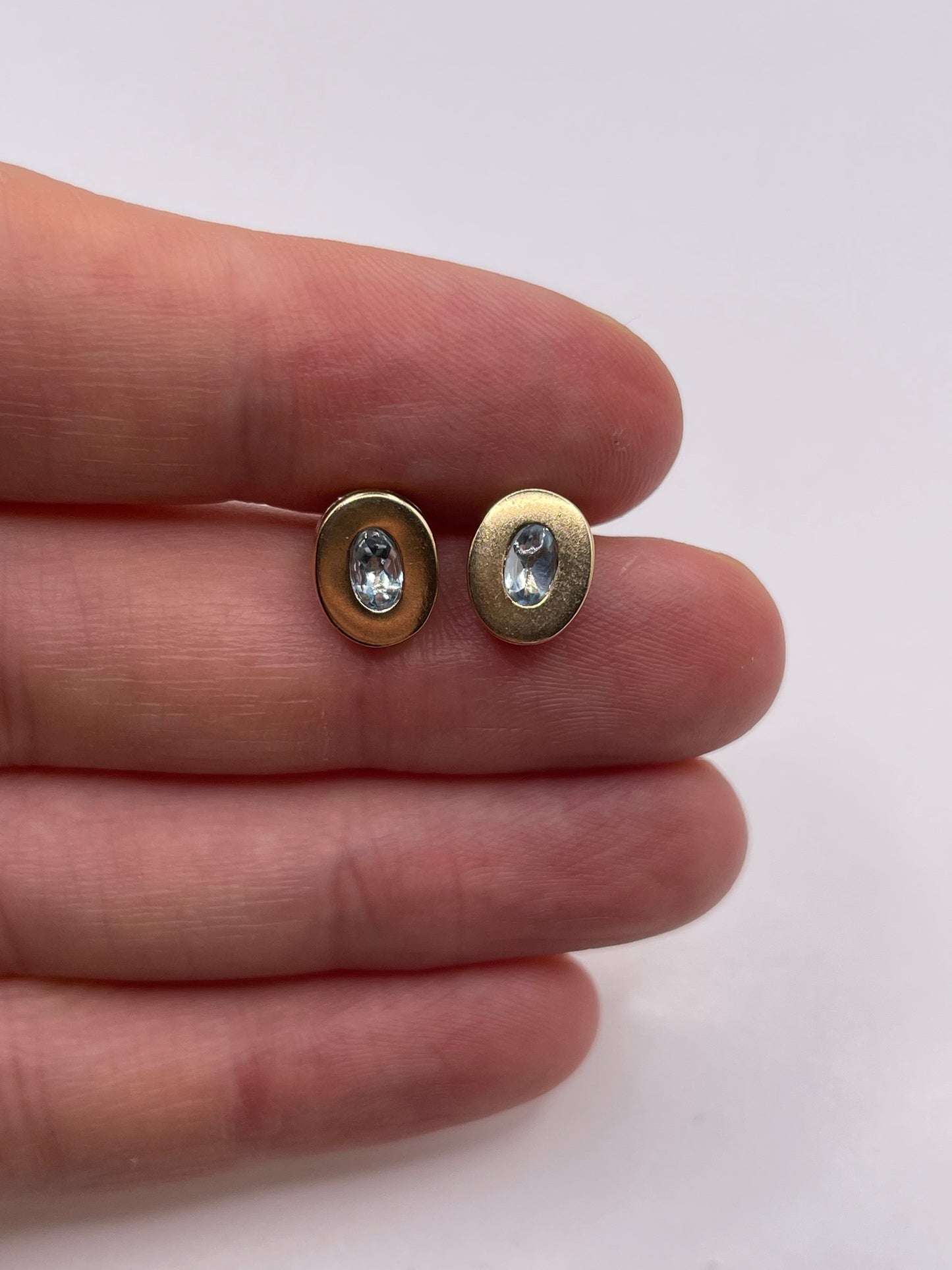 9ct gold blue topaz earrings
