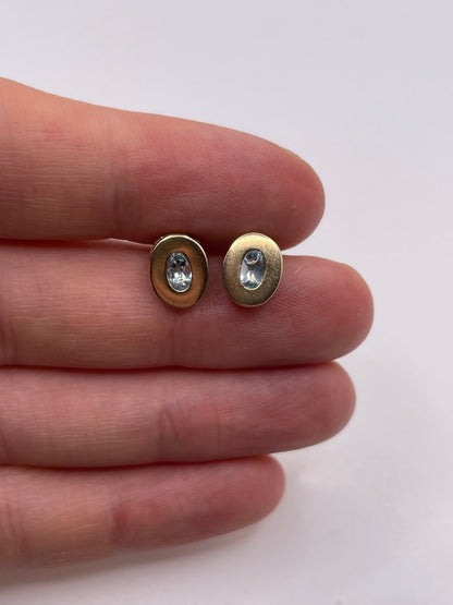 9ct gold blue topaz earrings