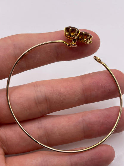 Antique 15ct gold citrine and diamond bangle