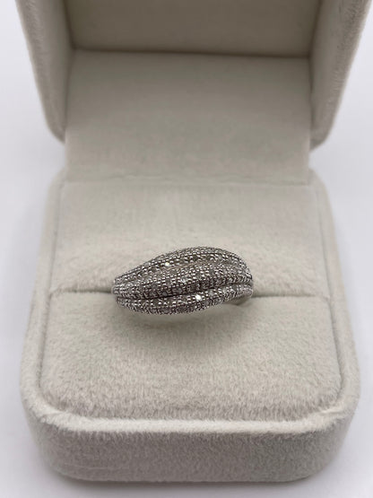 9ct white gold diamond cluster ring