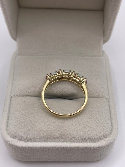 9ct gold opal and pink sapphire ring