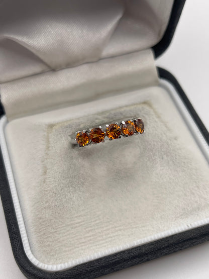 9ct white gold garnet ring