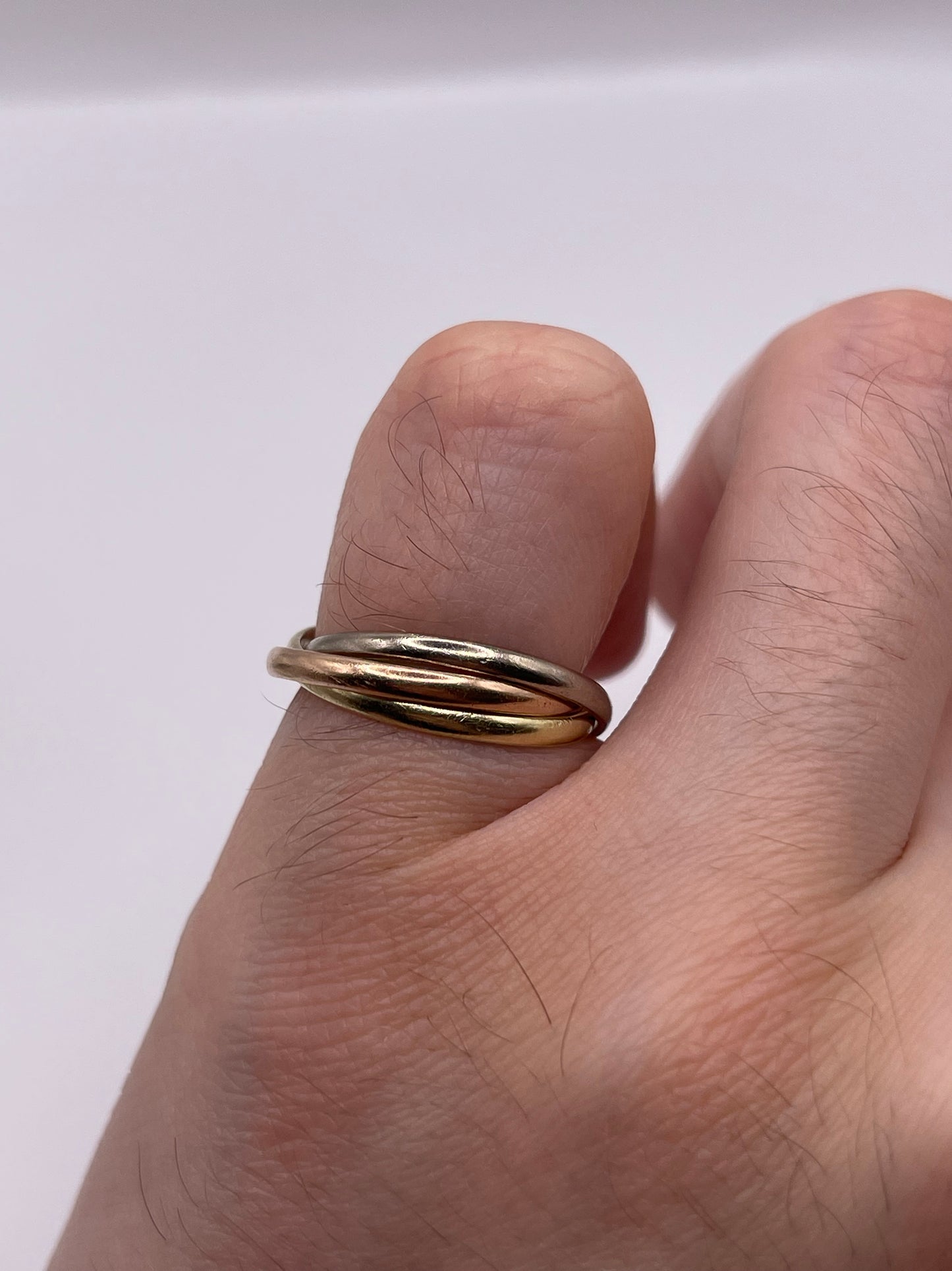 14ct gold tri gold ring