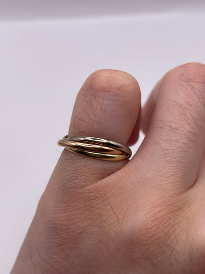 14ct gold tri gold ring