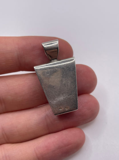 Silver blue John pendant