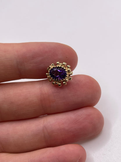 9ct gold amethyst fob pendant