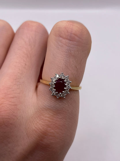 18ct gold ruby and diamond ring