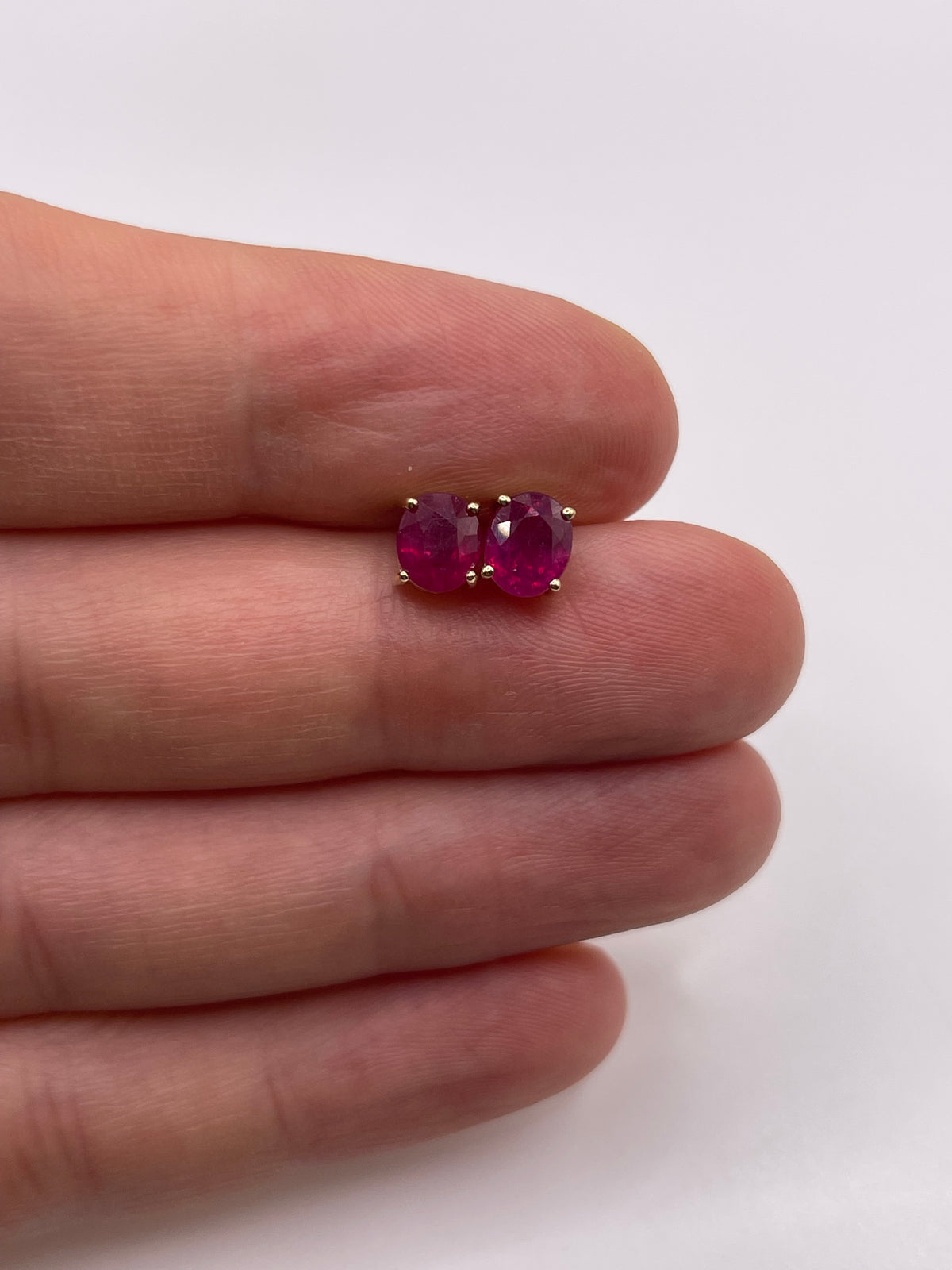 9ct gold ruby earrings