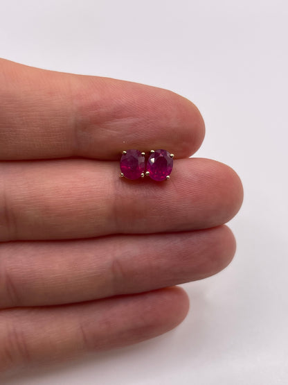 9ct gold ruby earrings