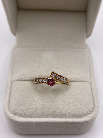 9ct gold tourmaline and tanzanite ring