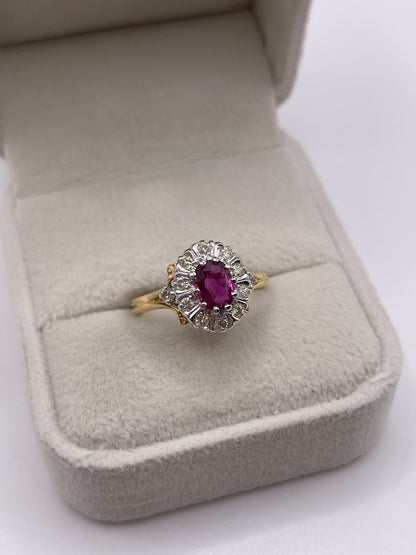 18ct gold ruby and diamond ring
