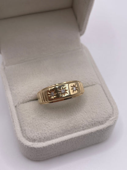9ct gold diamond gypsy ring