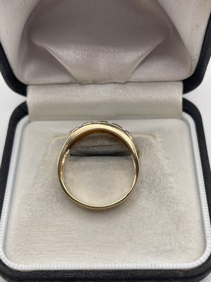 9ct gold diamond cluster ring