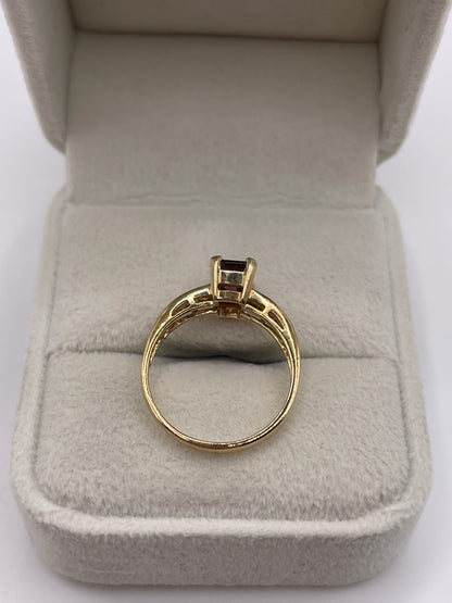 9ct gold tourmaline and zircon ring