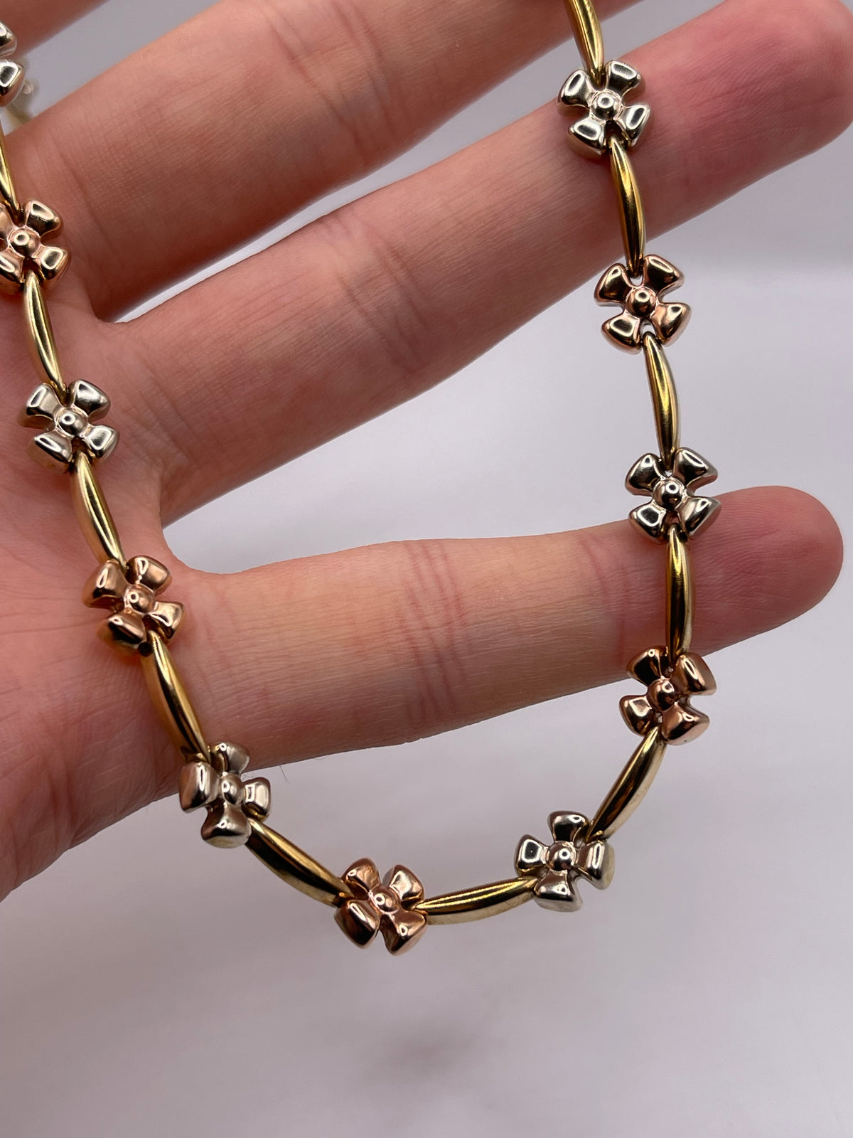 9ct tri gold necklace