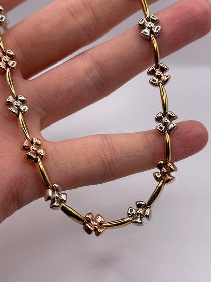 9ct tri gold necklace