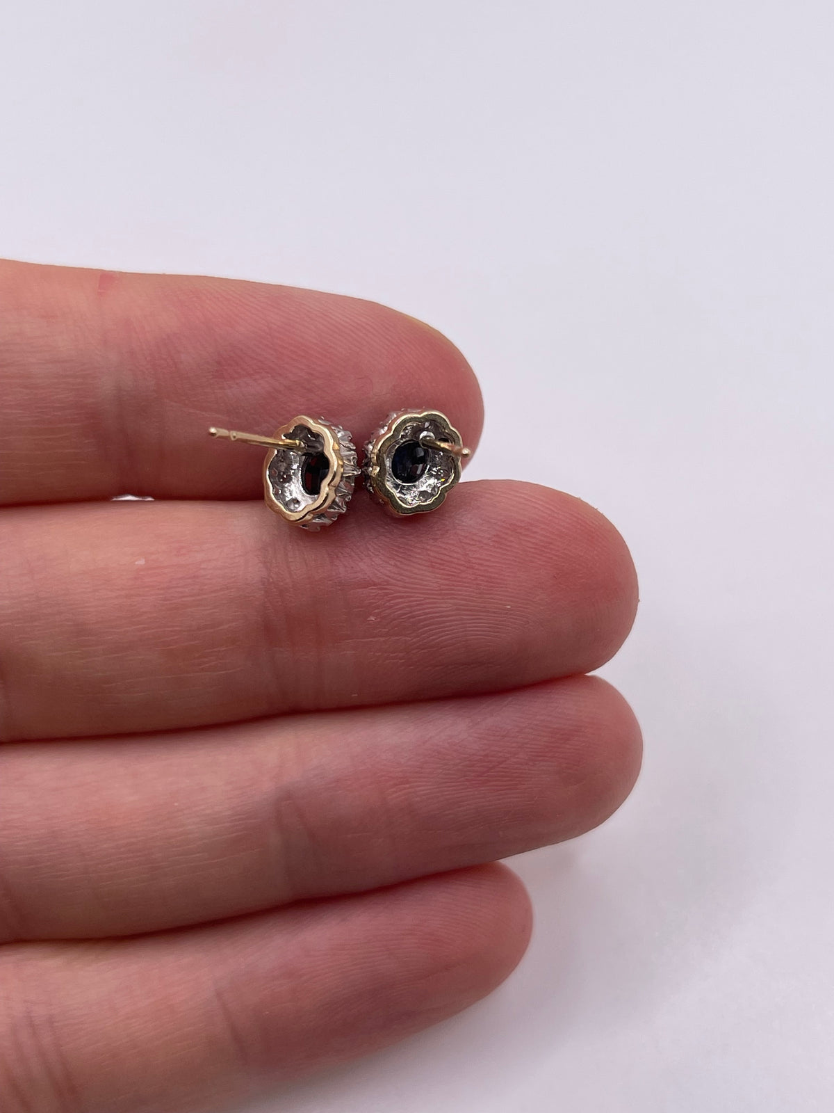 9ct gold sapphire and diamond earrings