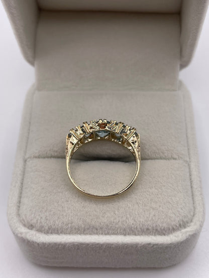 9ct gold blue topaz ring