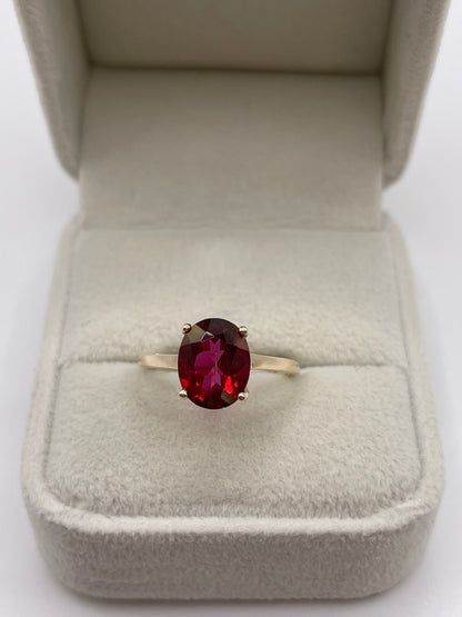 9ct gold cherry topaz ring