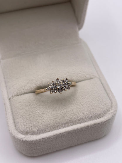9ct gold diamond cluster ring