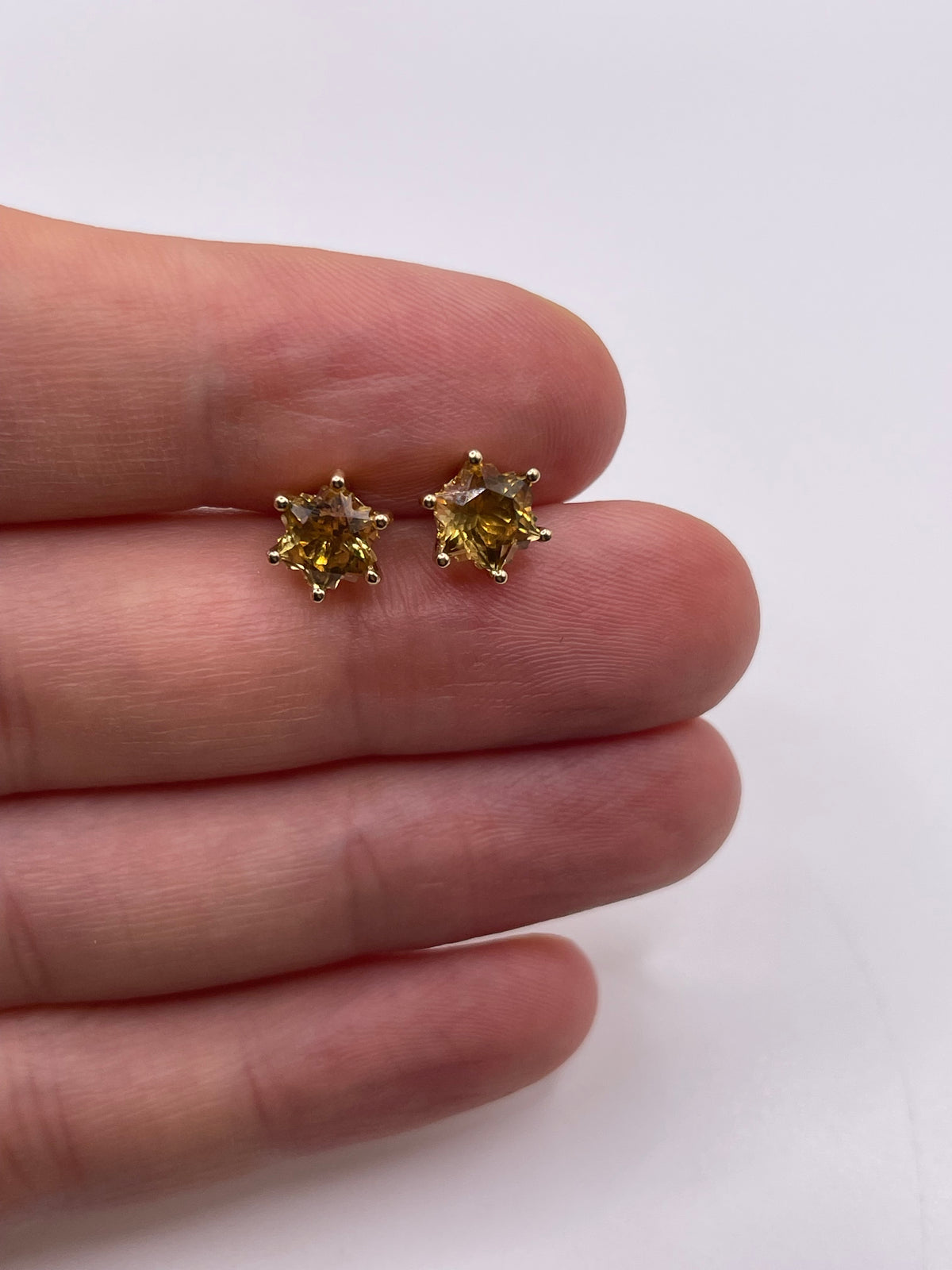 9ct gold citrine earrings